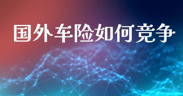 国外车险如何竞争_https://www.fansifence.com_国际期货_第1张