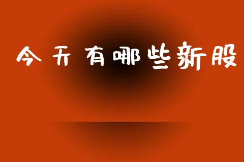 今天有哪些新股_https://www.fansifence.com_国际期货行情_第1张