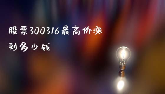 股票300316最高价涨到多少钱_https://www.fansifence.com_中国国际期货_第1张