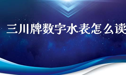 三川牌数字水表怎么读_https://www.fansifence.com_国际期货_第1张