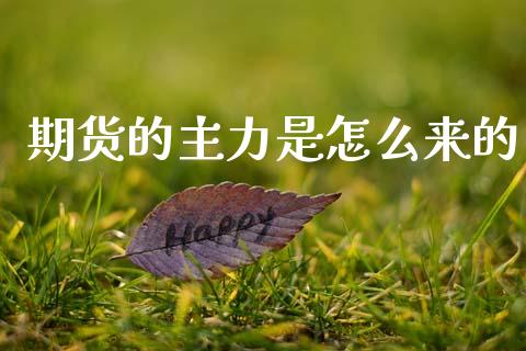 期货的主力是怎么来的_https://www.fansifence.com_恒指交易时间_第1张