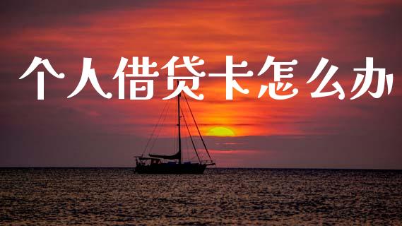 个人借贷卡怎么办_https://www.fansifence.com_国际期货_第1张