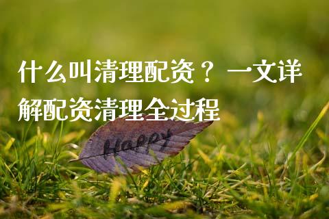 什么叫清理配资？ 一文详解配资清理全过程_https://www.fansifence.com_国际期货_第1张