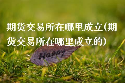 期货交易所在哪里成立(期货交易所在哪里成立的)_https://www.fansifence.com_国际期货行情_第1张