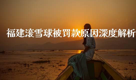 福建滚雪球被罚款原因深度解析_https://www.fansifence.com_国际期货_第1张