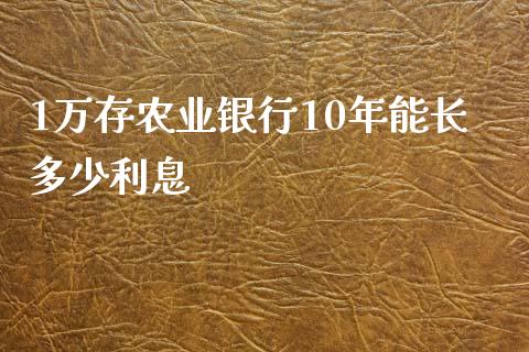1万存农业银行10年能长多少利息_https://www.fansifence.com_恒指交易时间_第1张