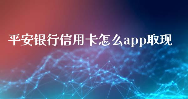 平安银行信用卡怎么app取现_https://www.fansifence.com_国际期货_第1张