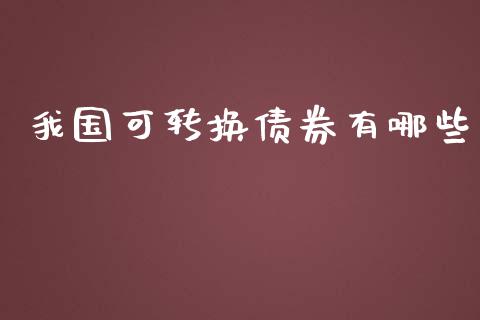 我国可转换债券有哪些_https://www.fansifence.com_中国国际期货_第1张