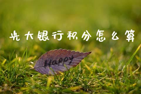 光大银行积分怎么算_https://www.fansifence.com_国际期货_第1张