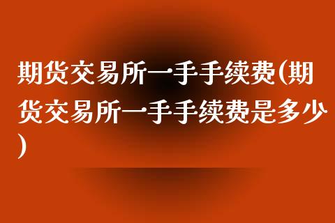 期货交易所一手手续费(期货交易所一手手续费是多少)_https://www.fansifence.com_中国国际期货_第1张