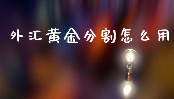 外汇黄金分割怎么用_https://www.fansifence.com_国际期货行情_第1张