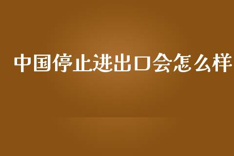 中国停止进出口会怎么样_https://www.fansifence.com_国际期货行情_第1张