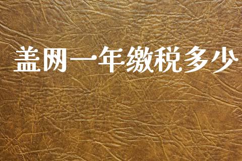盖网一年缴税多少_https://www.fansifence.com_国际期货行情_第1张