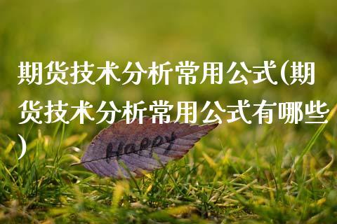 期货技术分析常用公式(期货技术分析常用公式有哪些)_https://www.fansifence.com_国际期货_第1张