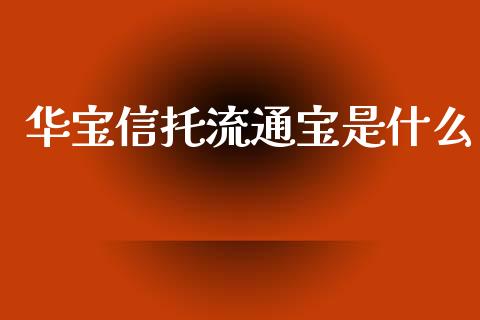 华宝信托流通宝是什么_https://www.fansifence.com_国际期货_第1张