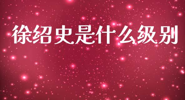徐绍史是什么级别_https://www.fansifence.com_国际期货_第1张