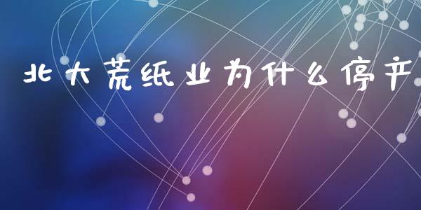 北大荒纸业为什么停产_https://www.fansifence.com_恒指交易时间_第1张
