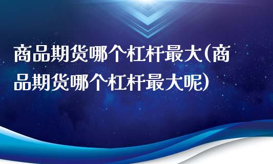 商品期货哪个杠杆最大(商品期货哪个杠杆最大呢)_https://www.fansifence.com_恒指交易时间_第1张