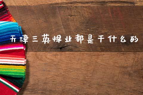 天津三英焊业都是干什么的_https://www.fansifence.com_中国国际期货_第1张