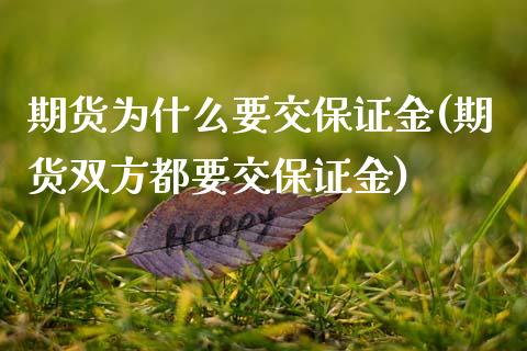 期货为什么要交保证金(期货双方都要交保证金)_https://www.fansifence.com_恒指交易时间_第1张