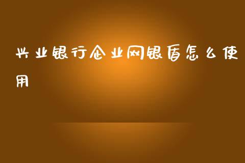 兴业银行企业网银盾怎么使用_https://www.fansifence.com_恒指交易时间_第1张