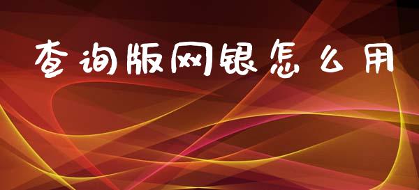 查询版网银怎么用_https://www.fansifence.com_中国国际期货_第1张