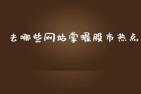 去哪些网站掌握股市热点_https://www.fansifence.com_国际期货行情_第1张