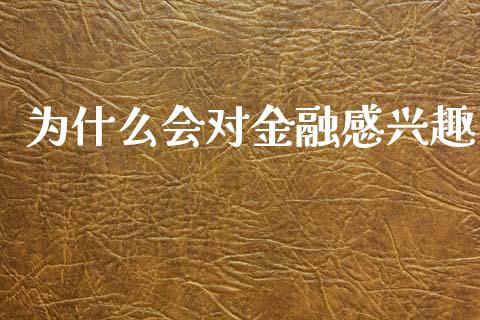 为什么会对金融感兴趣_https://www.fansifence.com_国际期货行情_第1张