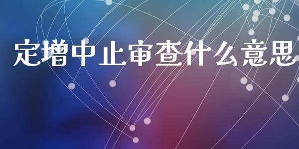 定增中止审查什么意思_https://www.fansifence.com_国际期货_第1张