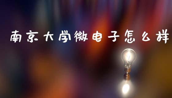 南京大学微电子怎么样_https://www.fansifence.com_中国国际期货_第1张