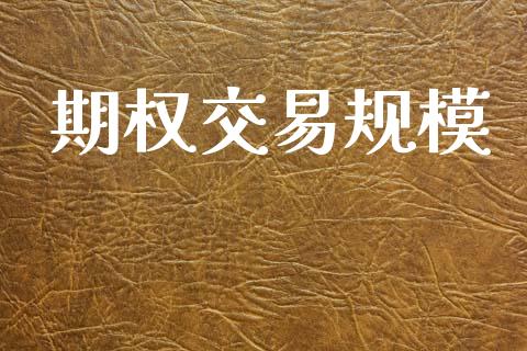 期权交易规模_https://www.fansifence.com_国际期货行情_第1张