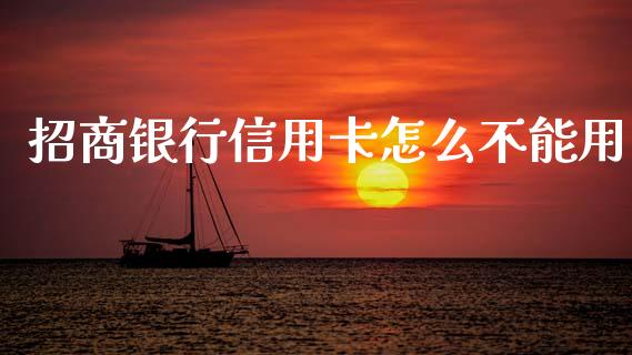 招商银行信用卡怎么不能用_https://www.fansifence.com_恒指交易时间_第1张