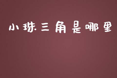 小珠三角是哪里_https://www.fansifence.com_中国国际期货_第1张