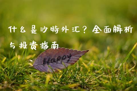 什么是沙特外汇?全面解析与投资指南_中国国际期货_第1张_国际期货_中国国际期货_恒指交易时间_国际期货行情 什么是沙特外汇?全面解析与投资指南_https://www.fansifence.com_中国国际期货_第1张