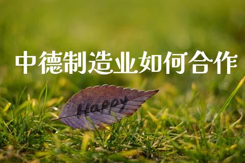 中德制造业如何合作_https://www.fansifence.com_恒指交易时间_第1张