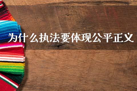 为什么执法要体现公平正义_https://www.fansifence.com_国际期货行情_第1张