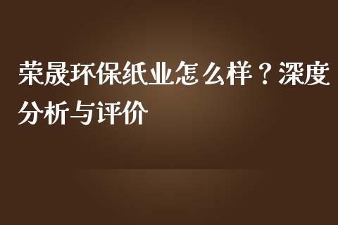 荣晟环保纸业怎么样？深度分析与评价_https://www.fansifence.com_恒指交易时间_第1张