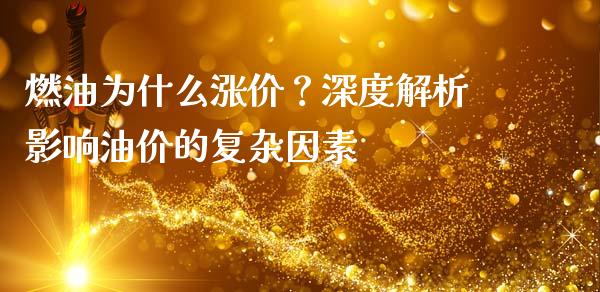 燃油为什么涨价？深度解析影响油价的复杂因素_https://www.fansifence.com_国际期货_第1张
