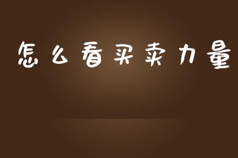 怎么看买卖力量_https://www.fansifence.com_国际期货行情_第1张