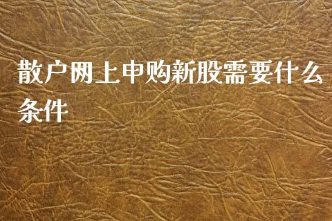 散户网上申购新股需要什么条件_https://www.fansifence.com_恒指交易时间_第1张
