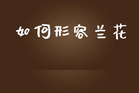如何形容兰花_https://www.fansifence.com_国际期货_第1张