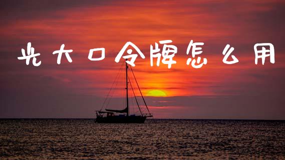 光大口令牌怎么用_https://www.fansifence.com_恒指交易时间_第1张