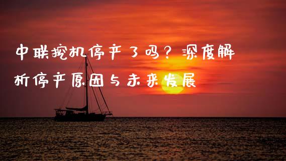 中联挖机停产了吗？深度解析停产原因与未来发展_https://www.fansifence.com_中国国际期货_第1张