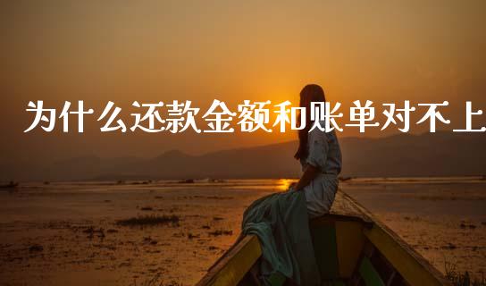 为什么还款金额和账单对不上_https://www.fansifence.com_国际期货行情_第1张