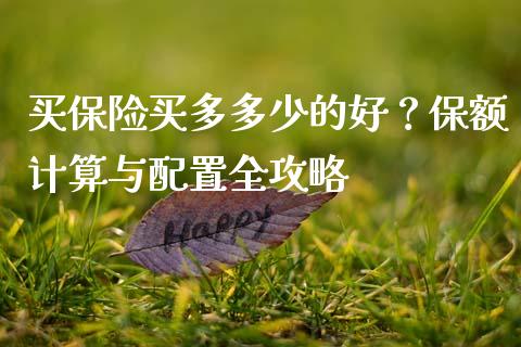 买保险买多多少的好？保额计算与配置全攻略_https://www.fansifence.com_恒指交易时间_第1张