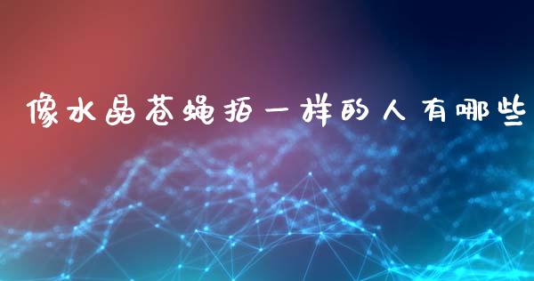 像水晶苍蝇拍一样的人有哪些_https://www.fansifence.com_恒指交易时间_第1张