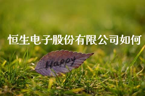 恒生电子股份有限公司如何_https://www.fansifence.com_恒指交易时间_第1张