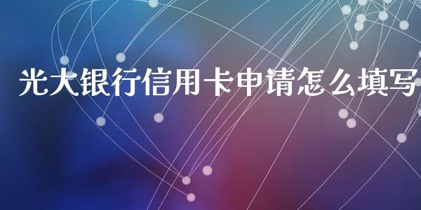 光大银行信用卡申请怎么填写_https://www.fansifence.com_国际期货行情_第1张