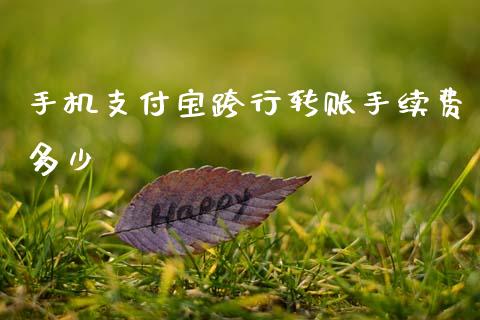 手机支付宝跨行转账手续费多少_https://www.fansifence.com_国际期货_第1张