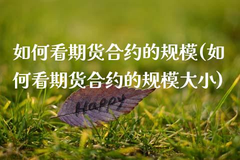 如何看期货合约的规模(如何看期货合约的规模大小)_https://www.fansifence.com_国际期货行情_第1张